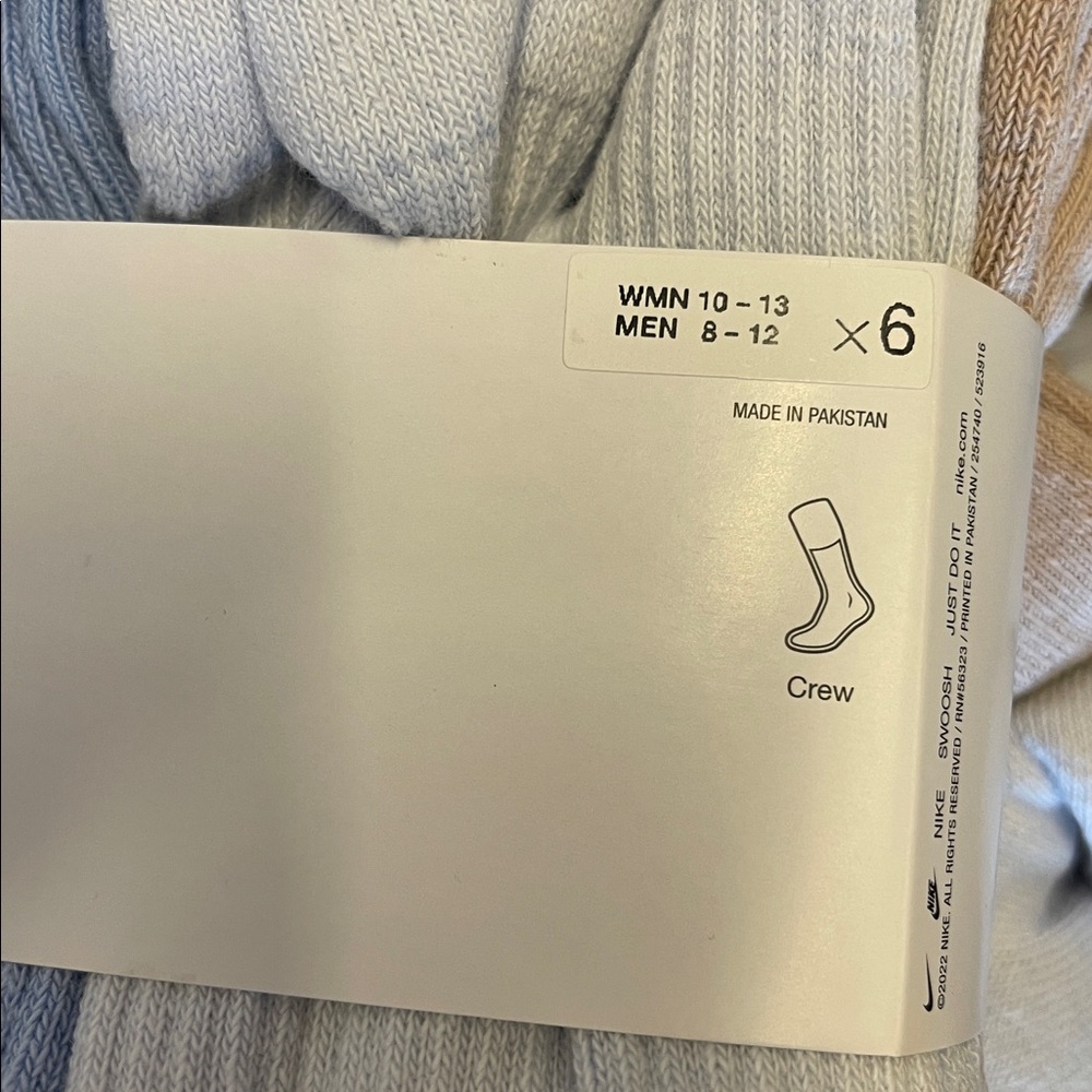 Nike Everyday Plus Socks - Light Gray and Yellow Pink and Purple Cream Tan 6pair - Picture 14 of 16